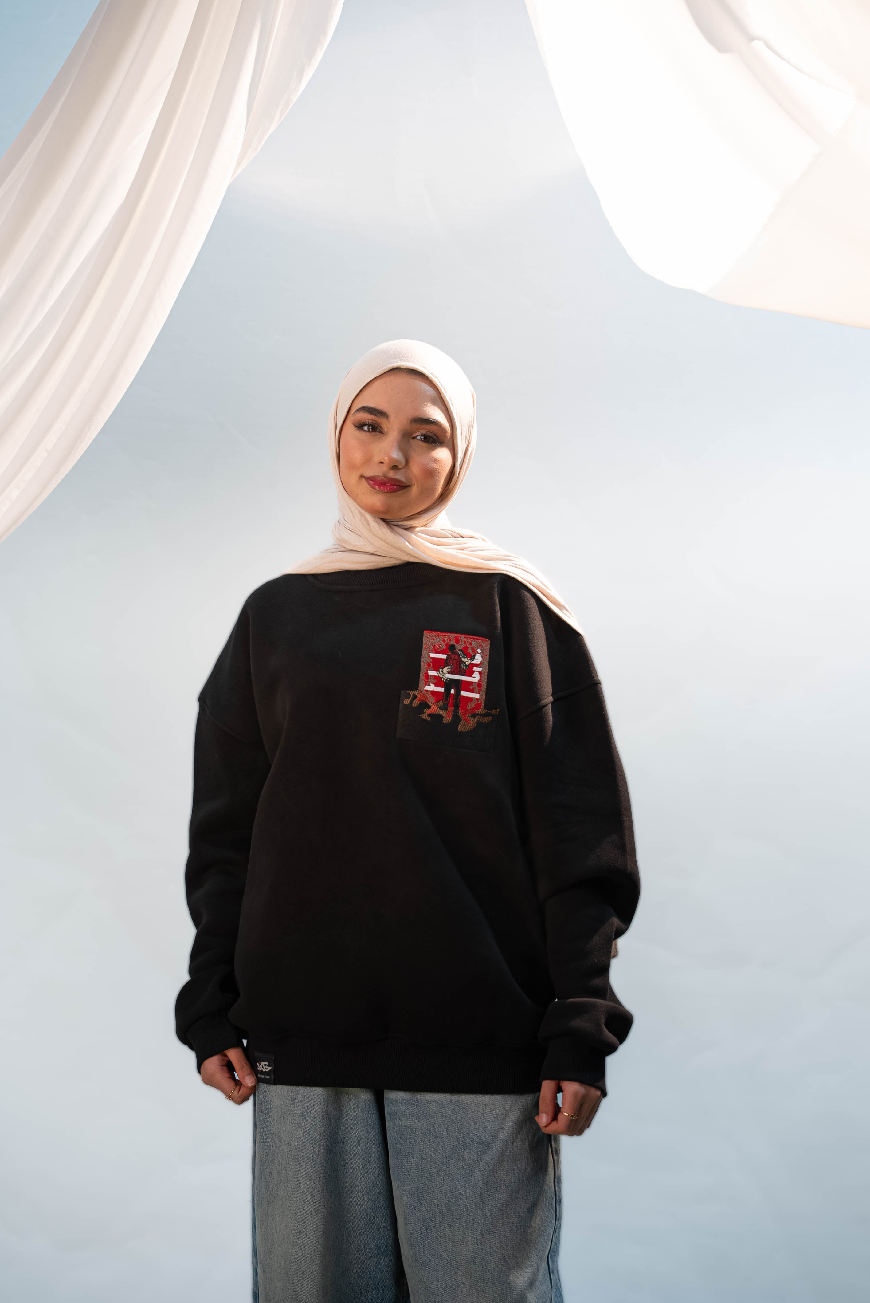 LOSS-فَقَدْ CREWNECK "BLACK"(UNISEX) — view 3