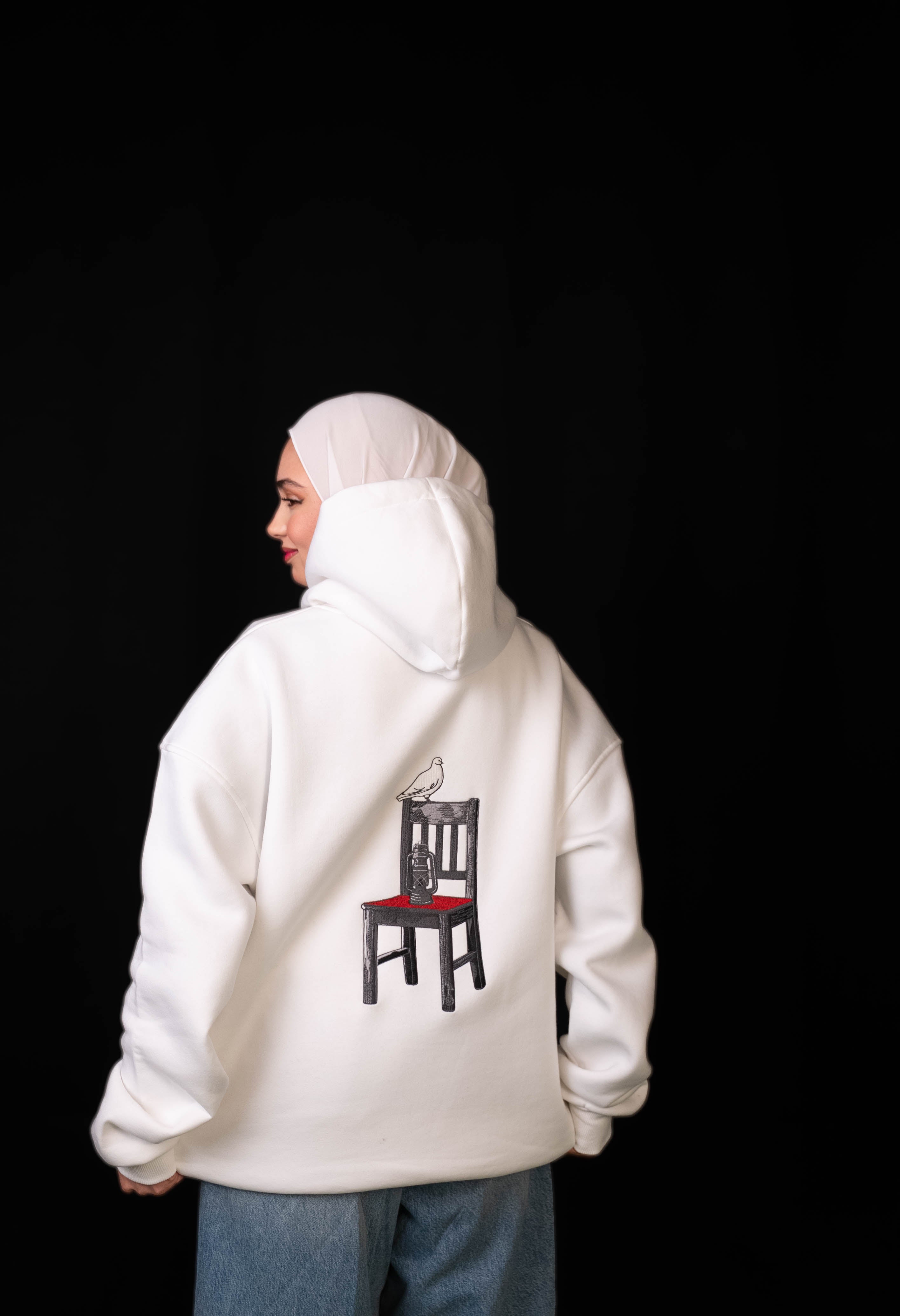 LOSS-فَقَدْ HOODIE "WHITE"(UNISEX)